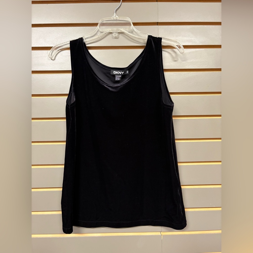 DKNY Women's Black Velvet Tank Top, size M
